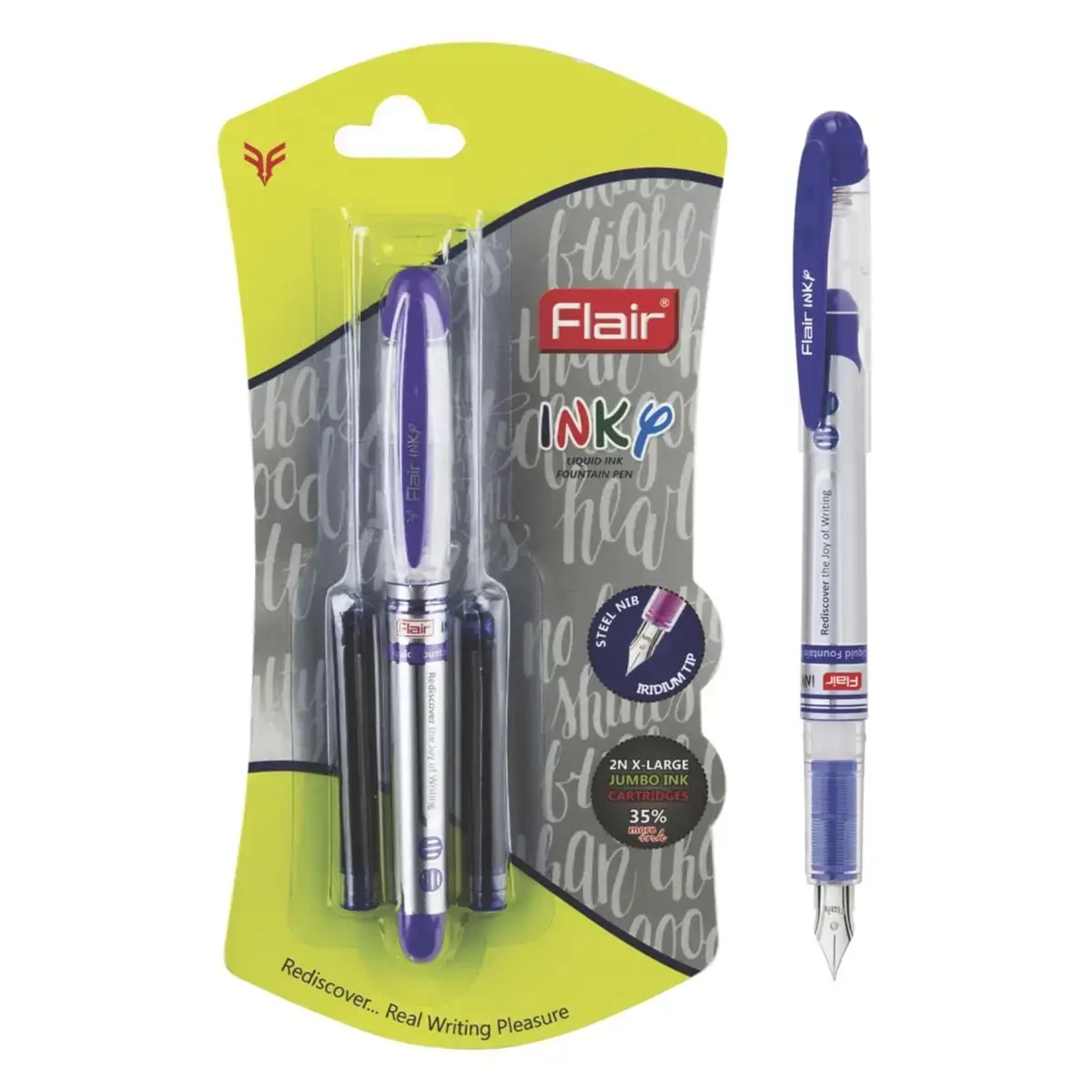 FLAIR Inky Fountain Pen Blister Pack Stainless Steel Round Tip BUY 10  36/-