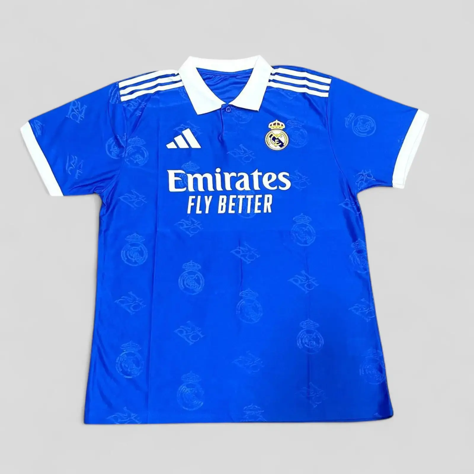 Real Madrid Blue W Collar Player Jersey