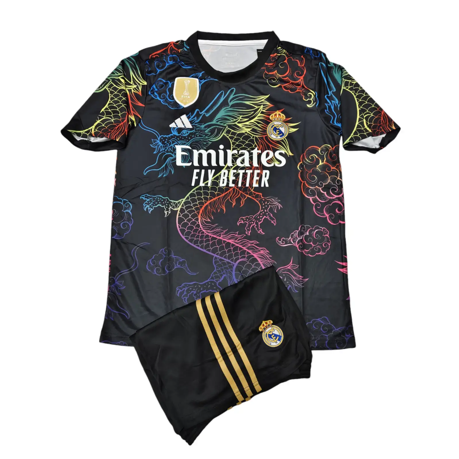 Real Madrid Black on Rainbow Dragon Kit JCClub
