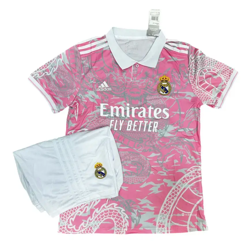 Real Madrid Pink Dragon Black Shorts JCClub