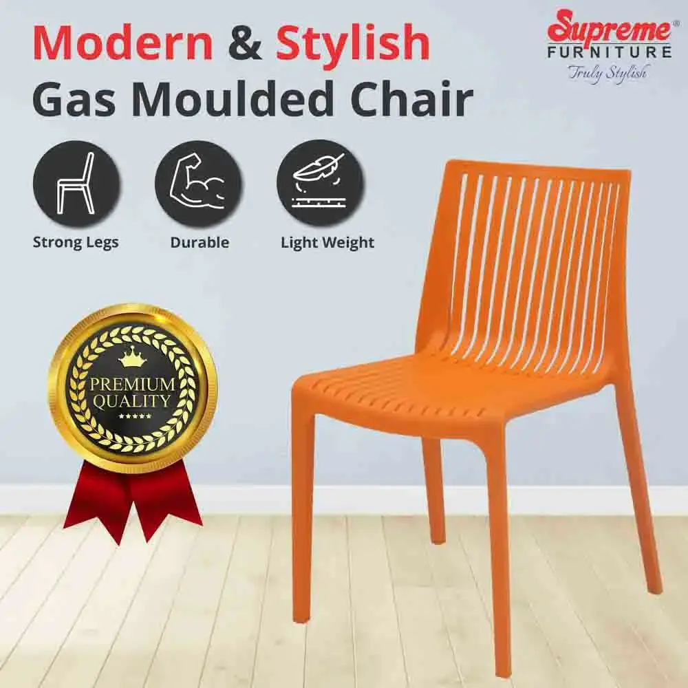 Supreme's Oasis Armless Plastic Chairs Orange (Pack Of 4) Orange