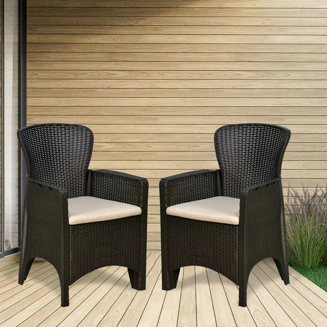 Buy Nilkamal Breeze Set Of Plastic Garden Chairs With Cushion