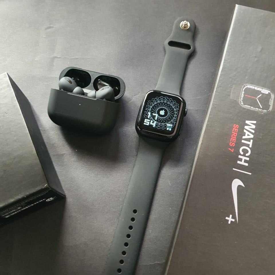 Buy Apple Watch Series 7 and Airpods pro matte black online at  
