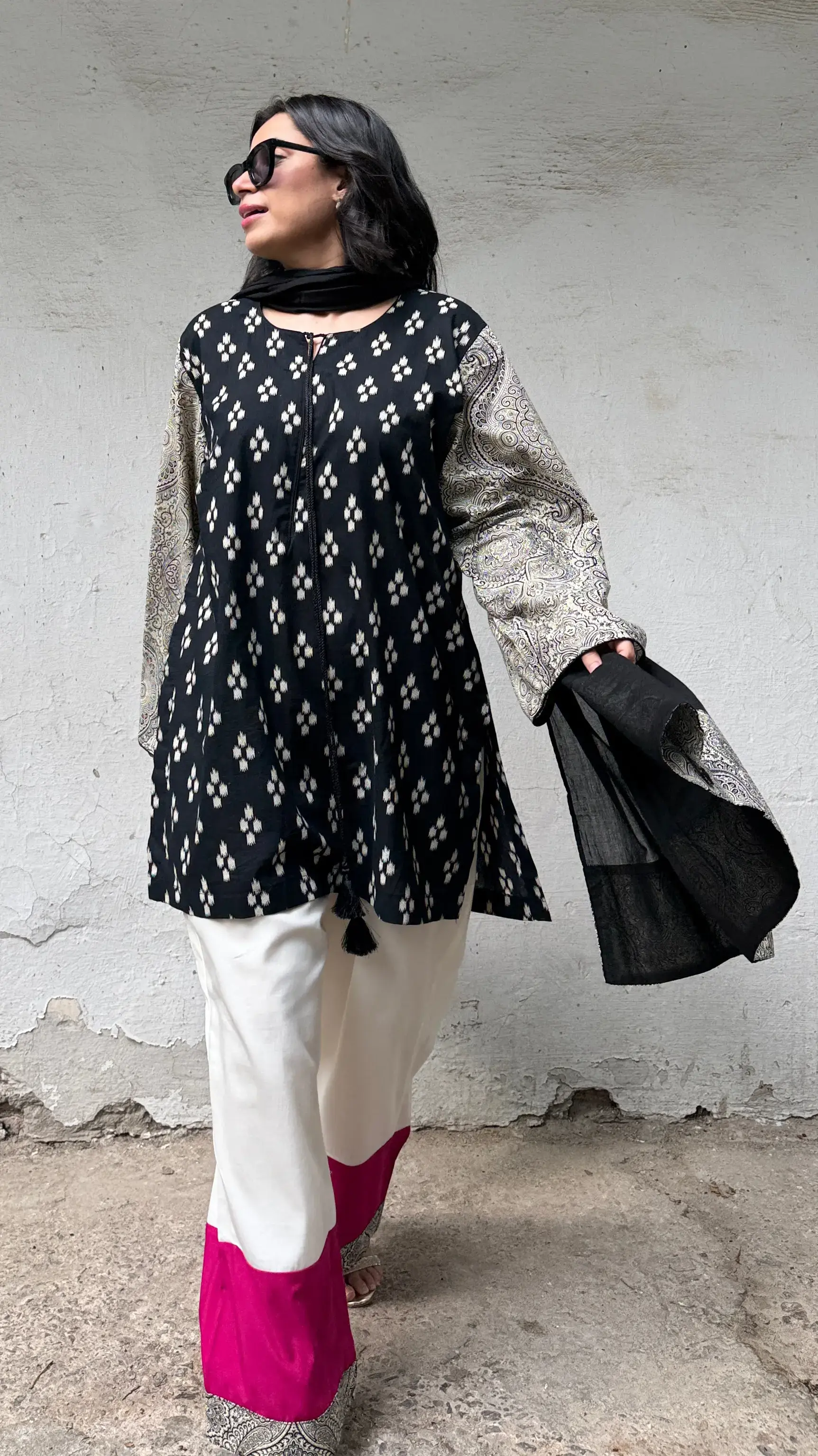 Kaju Katli Suit Set with Dupatta from Pyoor, elegant cotton wedding suits for women collection