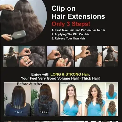 Ubuy The Best Clip In Human Hair Extensions Set Clip In Volumizer