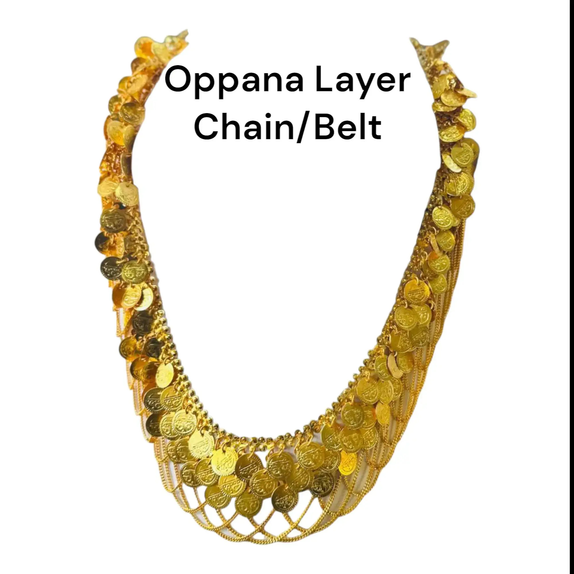 Oppana layer Hip belt Cum Long chain/Coin gold Plated Chain- Belt