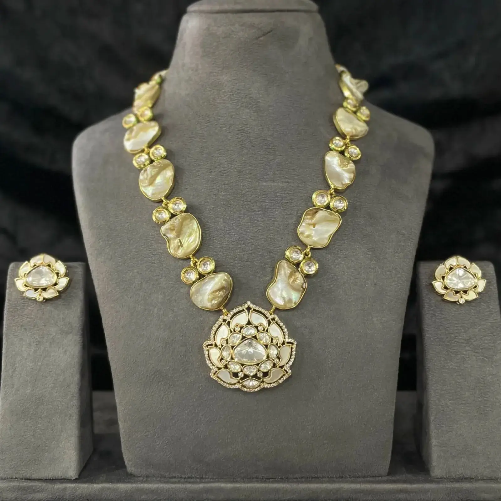 Buy Lotus Bloom Kundan Necklace online at best price