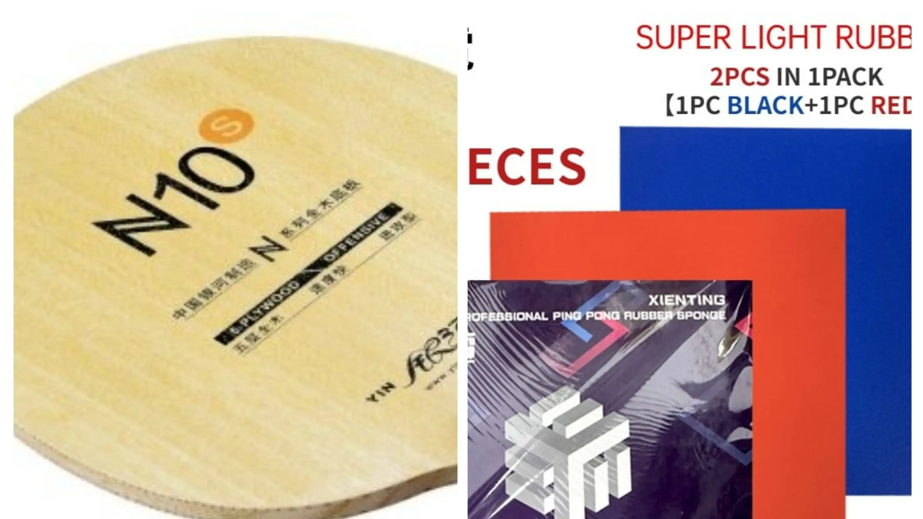 N10 Table Tennis Blade with Xienting Double Rubber – Power & Spin Combo
