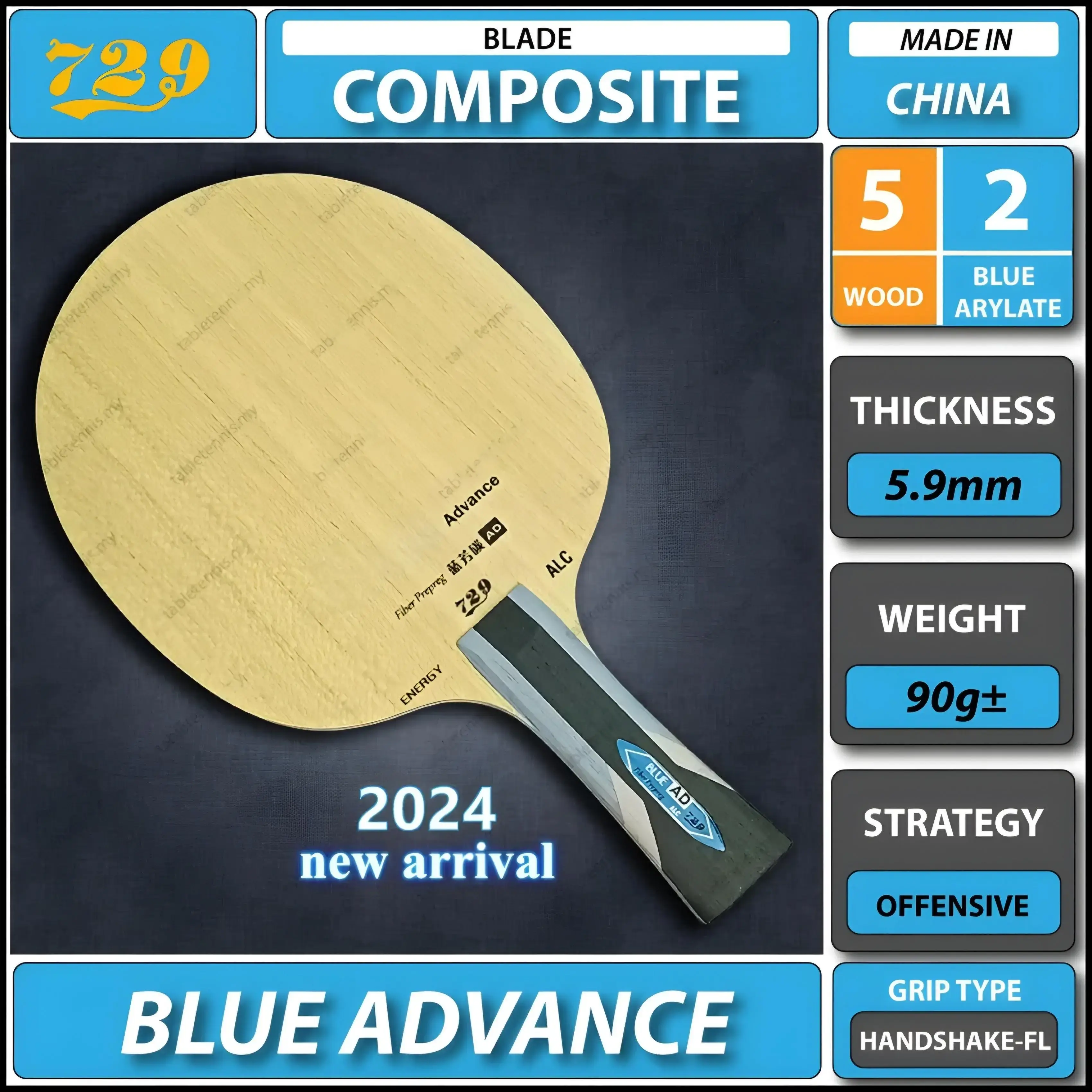 Friendship Blue Advance Table Tennis Racket CS Handle