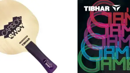 Tibhar Carbon Shot Blade and Tibhar Game Rubber Combo With Boer Hard Case