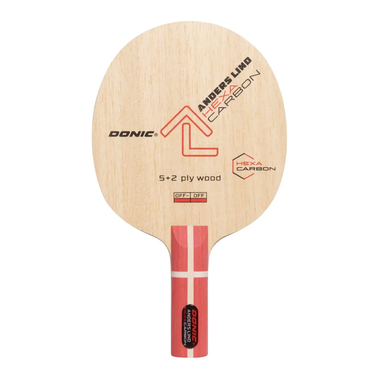 DONIC Anders Lind Hexa Carbon OFF plus 7-Ply Carbon Blade FL HANDLE