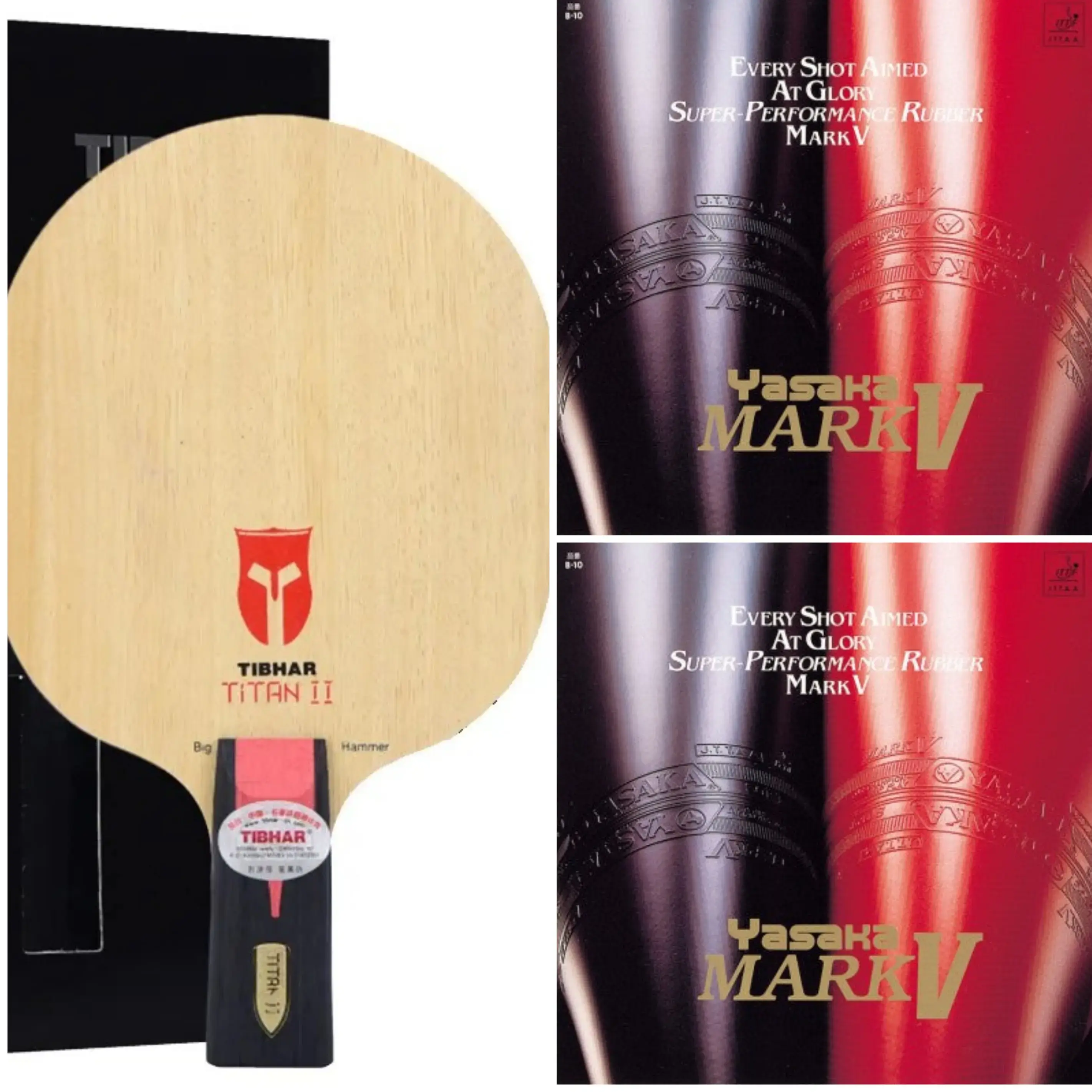 Tibhar Titan II Table Tennis Racket with Yasaka Mark V Rubber