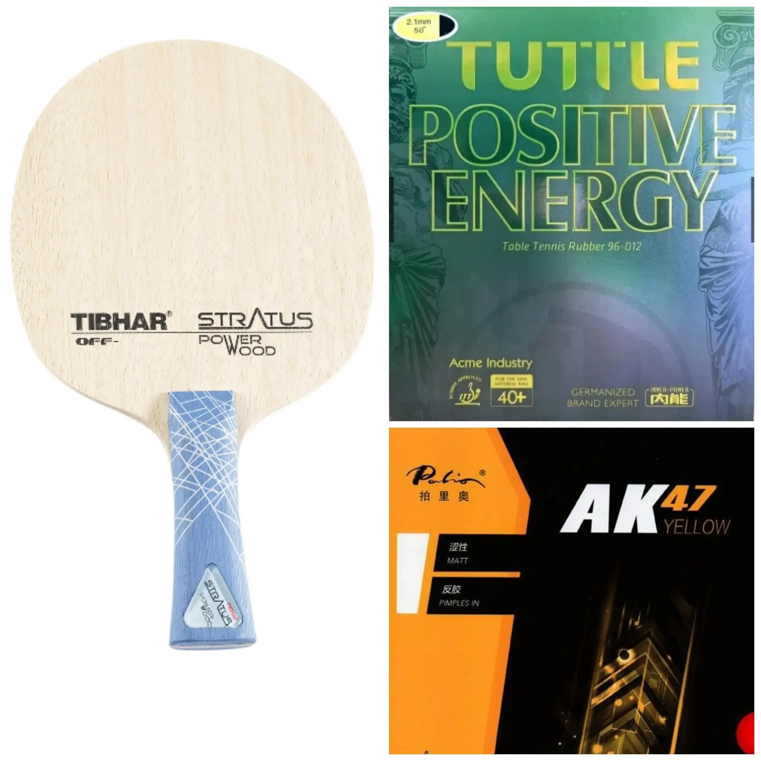 Tibhar Stratus Power Wood with Tuttle Positive Energy and Palio AK 47