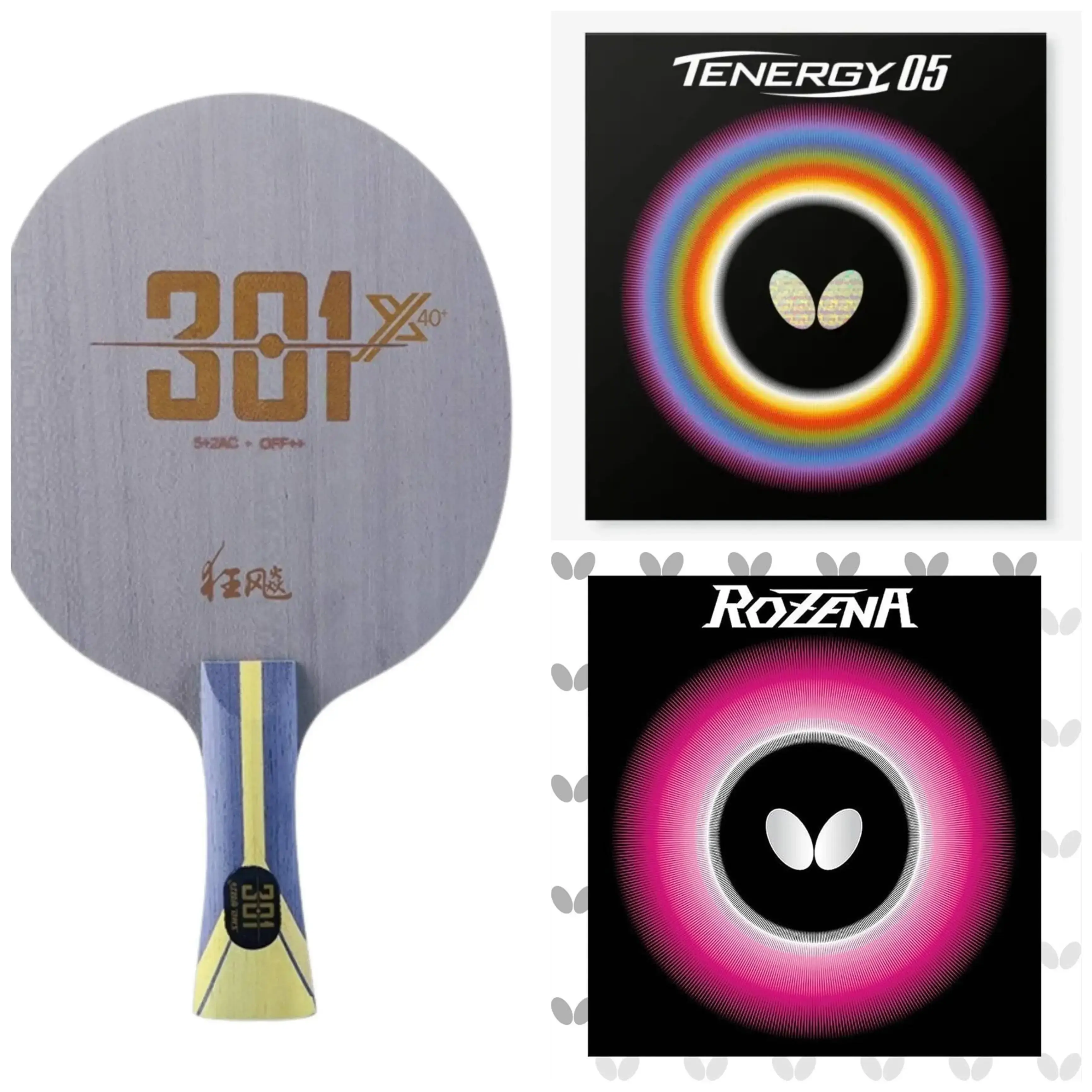 DHS 301X ALC Blade with Tenergy 05 and Rozena Rubber Combo