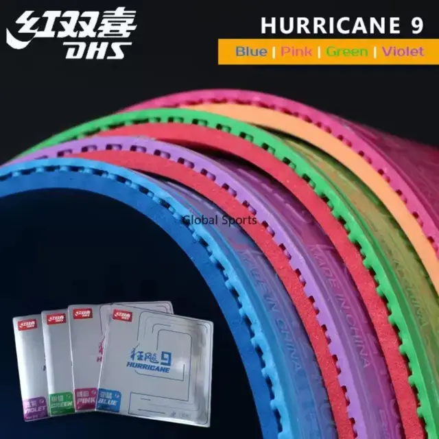 DHS Hurricane 9 Table Tennis Rubber Pimple In