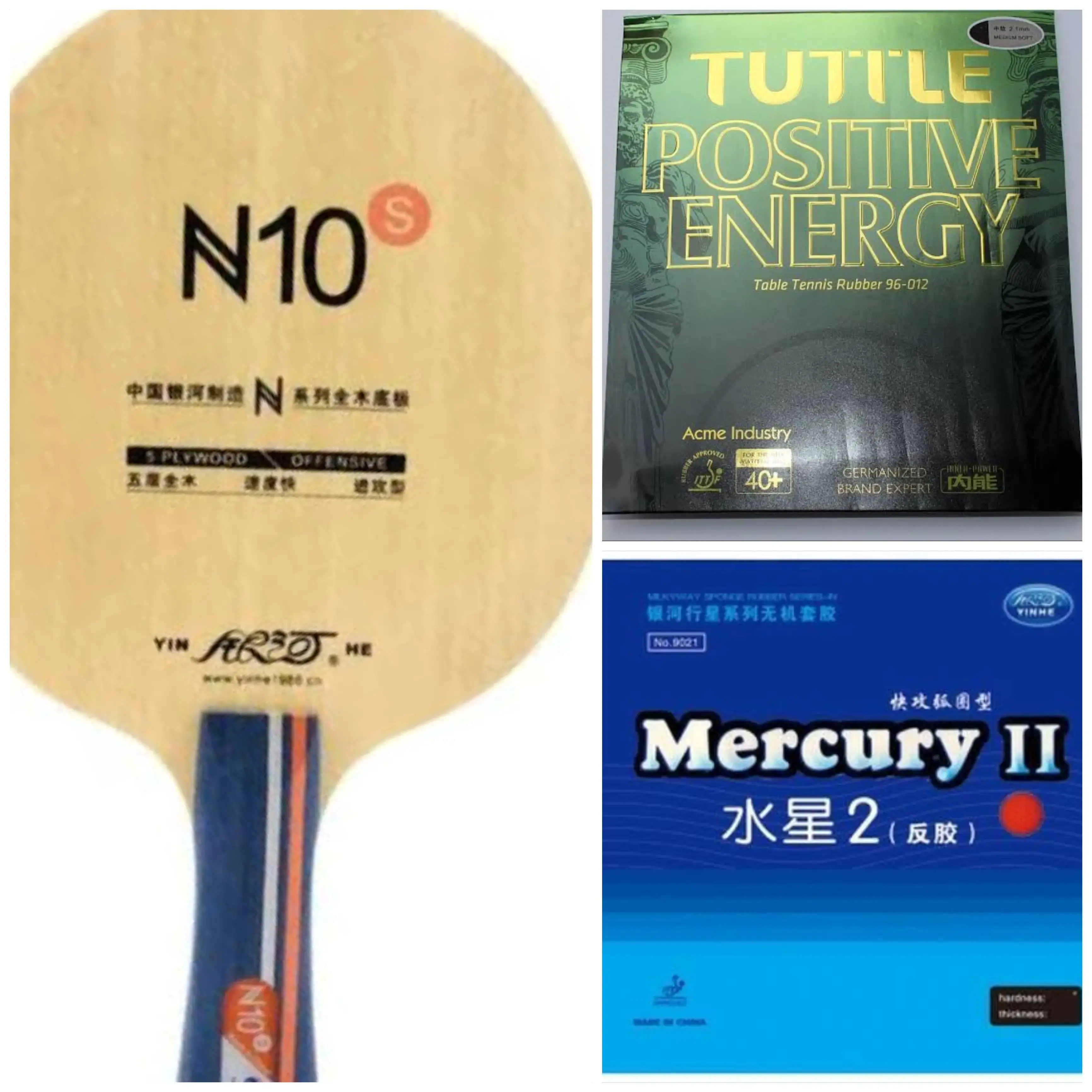 Yinhe N10 Blade With Tuttle Positive Energy And Yinhe Mercury 2 Combo