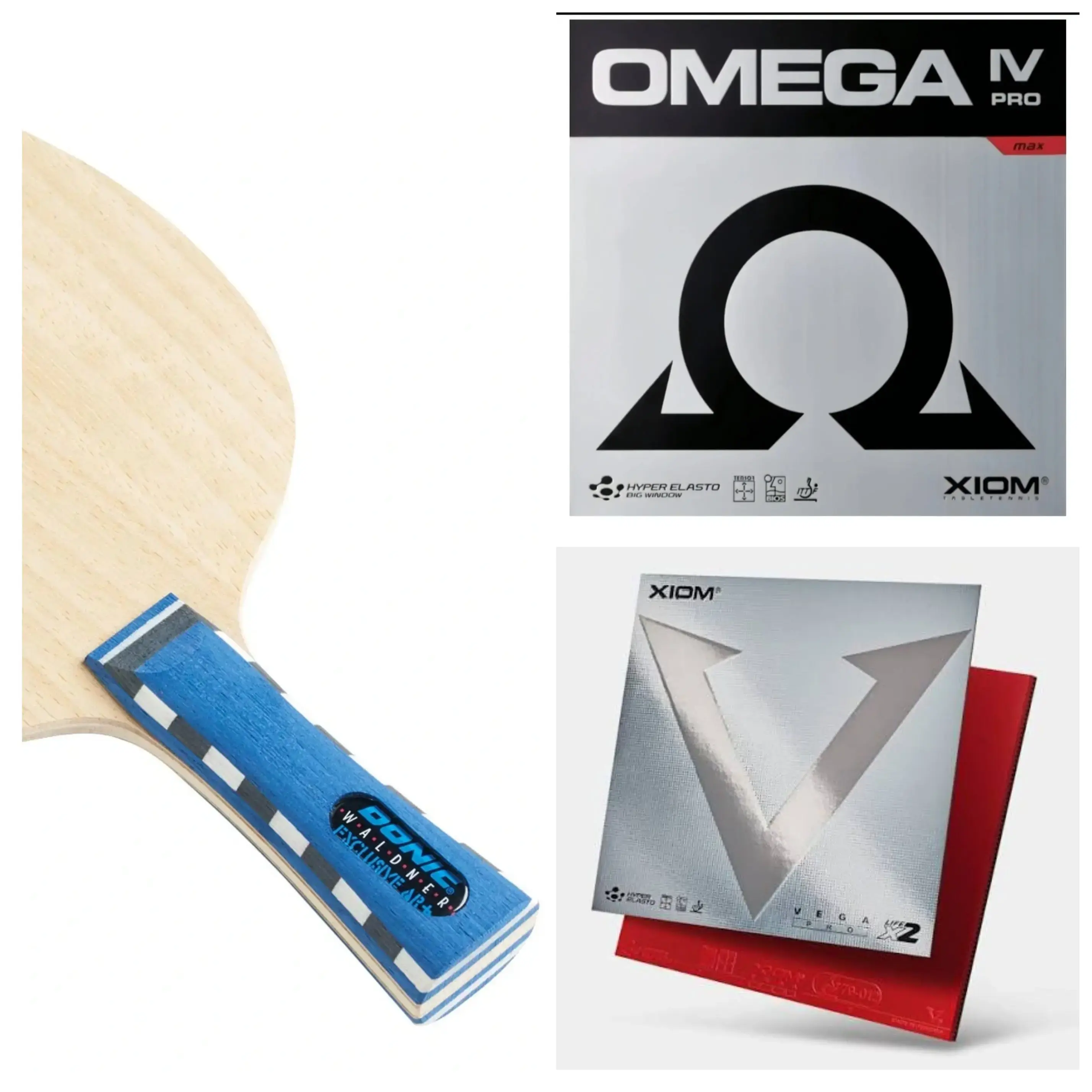 Donic Waldner Exclusive AR+ Blade with Xiom Omega IV Pro & Vega Pro Rubber Combo