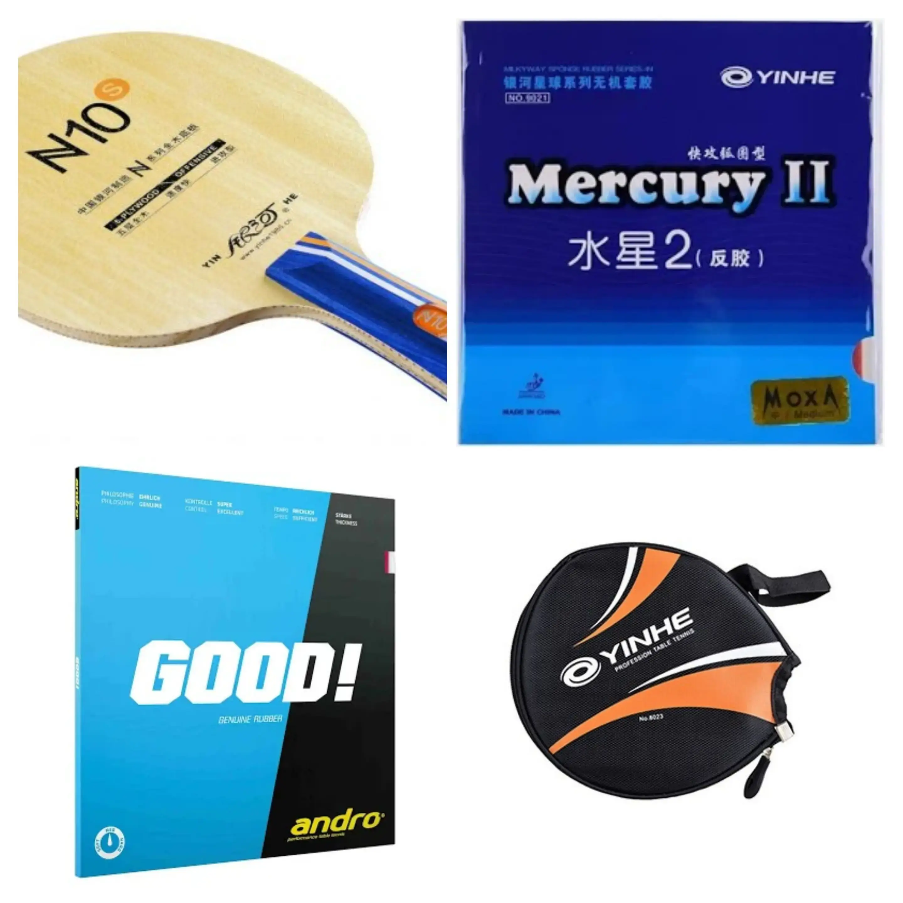 N10 Allwood Blade with Andro GoodS, Mercury 2 & Yinhe Half Cover Case | Complete TT Combo