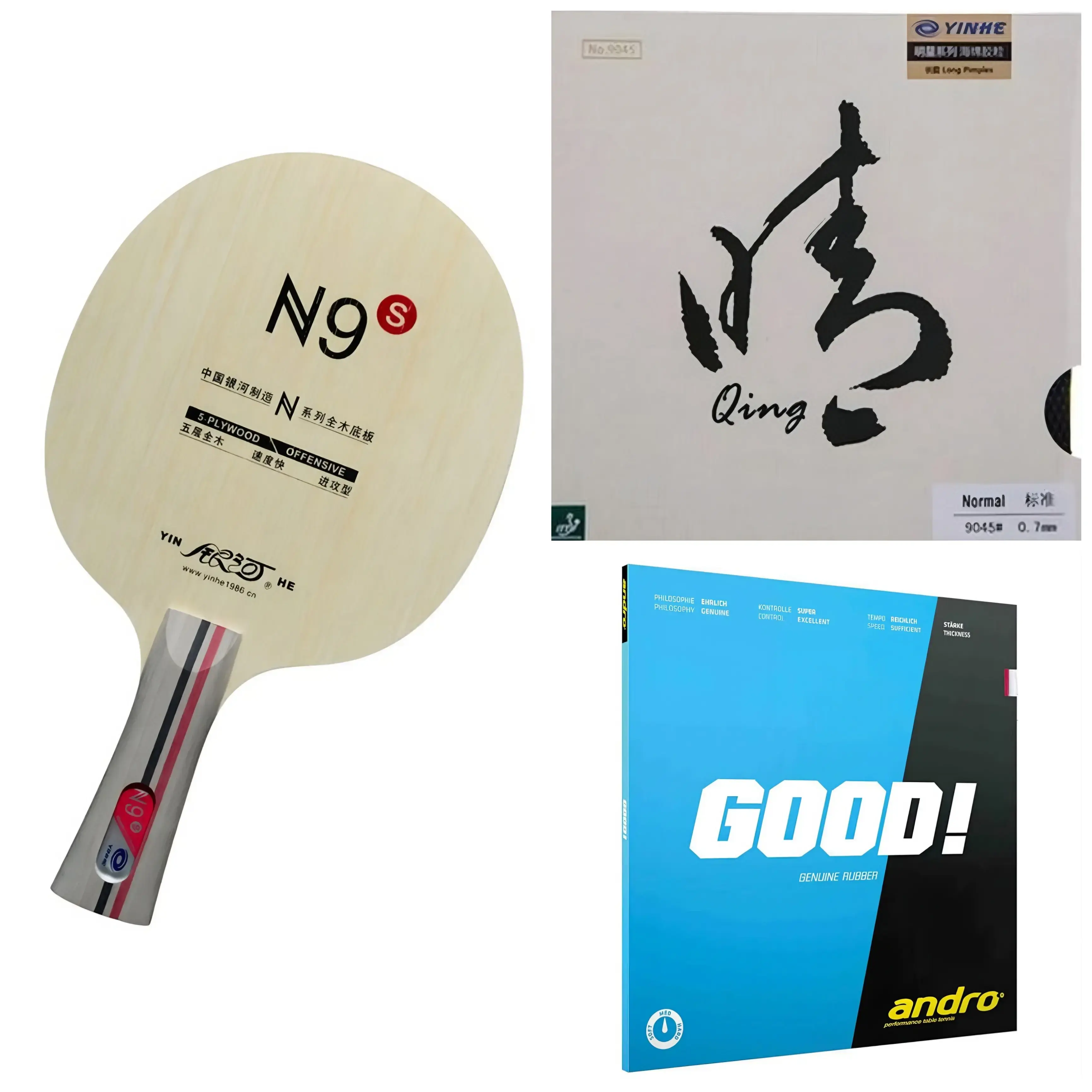 N9 Ply with Yinhe Qing Long Pips OX and Andro Rubber