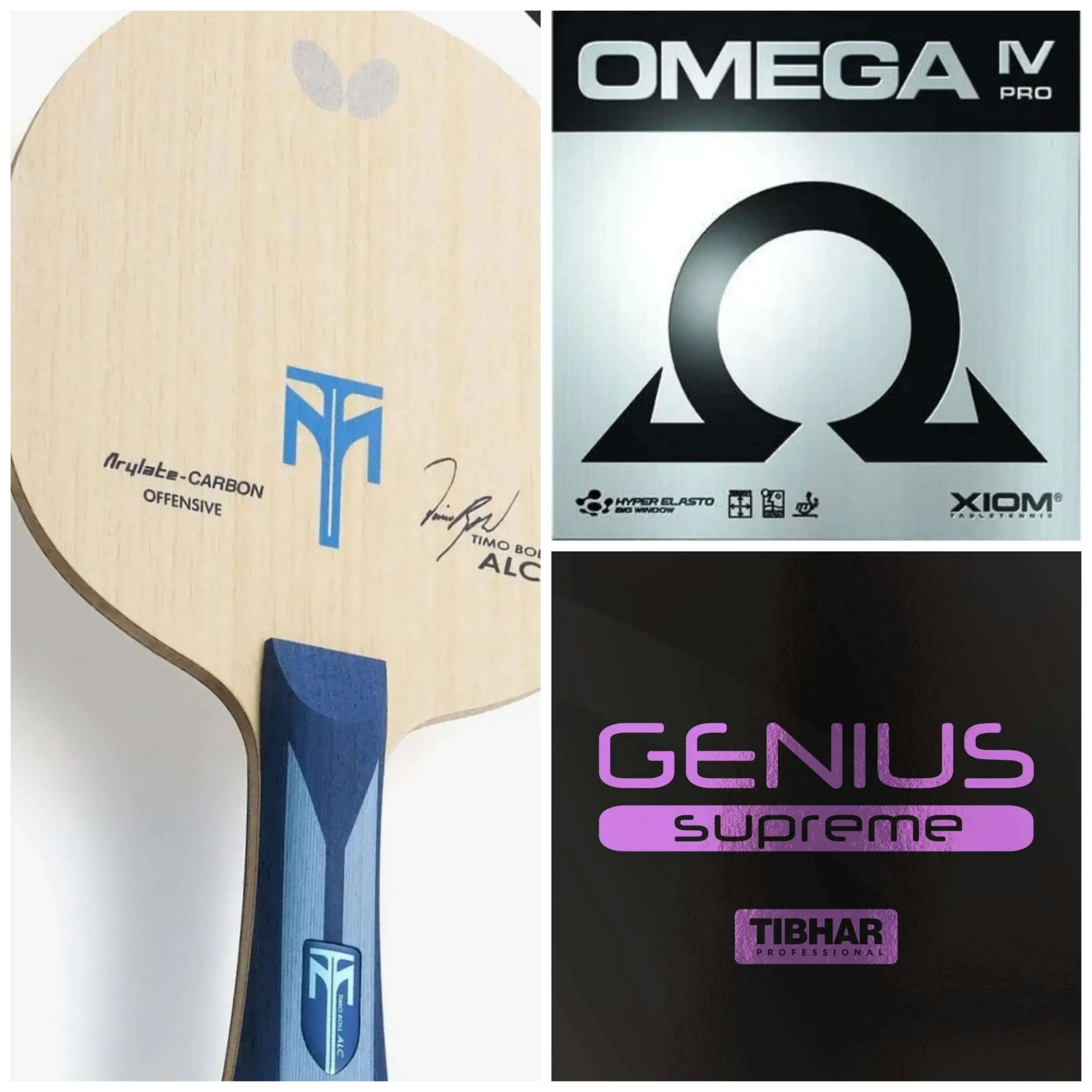 Butterfly Timo Boll ALC Blade with Omega IV Pro and Tibhar Genius Rubber Combo