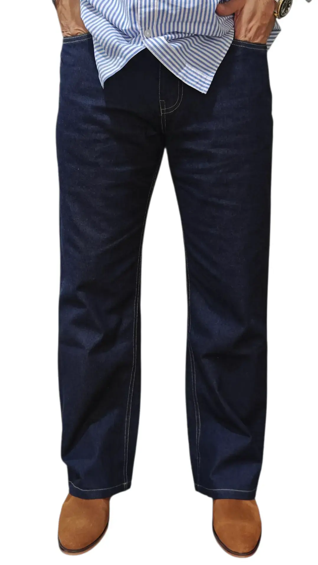 Buy Semi Bootcut Jeans In Raw Indigo online at best price | 127