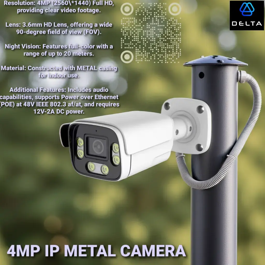 4mp ip metal body bullet starlite and ir audio