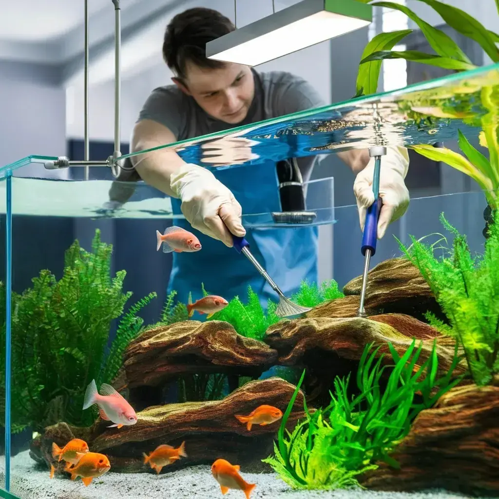 cleaning fish aquarium accessories Tank Kit - 5 in 1 Algae Scraper Set eliminating need for extra tools Multi-Functional Electric Aquarium Vacuum &