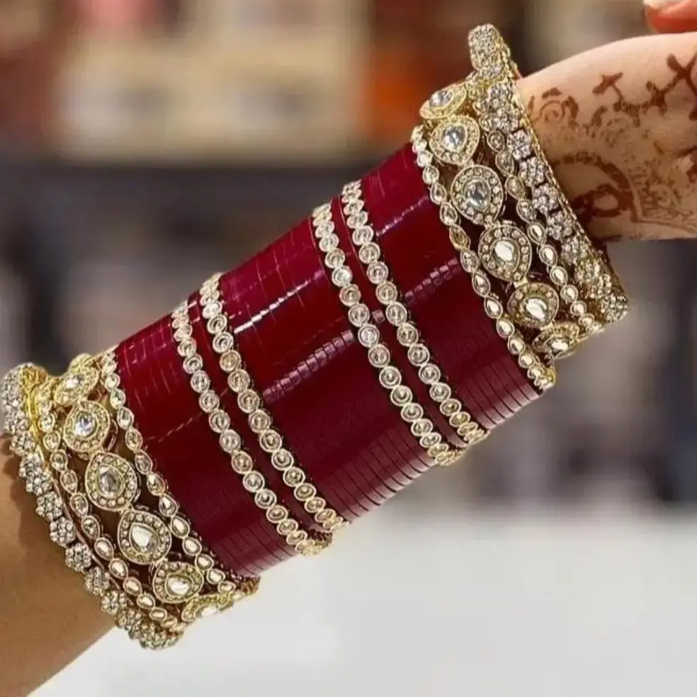 Bridal Chura Set Maroon Colour Maroon Bridal Chuda Bridal Maroon