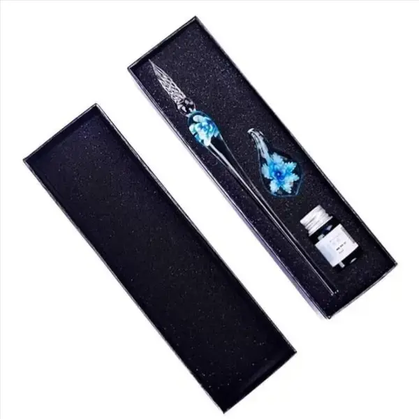 XIAOYU Handmade Glass Dip Pen Set – 5 High-Quality Pens With Ink For Calligraphy, Drawing & Signature