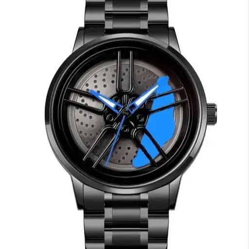 Gyro Wheel Spinning Watch Blue - 1