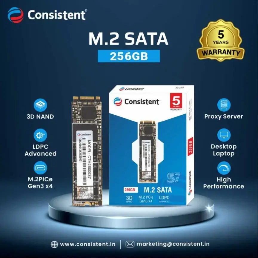 Buy CONSISTENT 256GB M.2 SATA (CTM2S256S7) online at best price