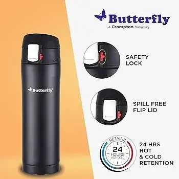 Suction Bottle Butterfly Thermos Flask Butterfly Flip Vacuum Flask