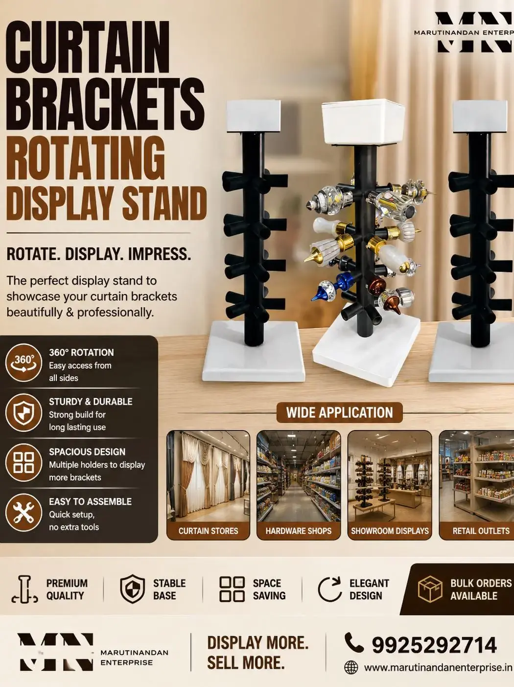 Curtain Bracket Display Stand | Qty - 1 stand - Image 1
