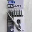 DOM DOMS INXON BALL PEN BLACK RUBBERIZED Ball Pen (Pack of 10, Ink Color - Black) - 1