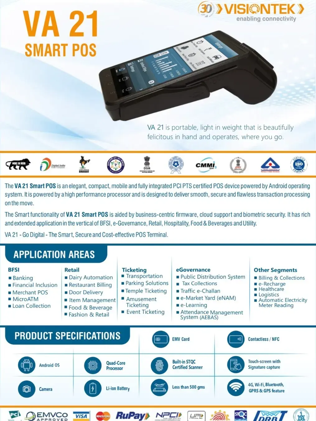 Visiontek Pos Machine SINDHU TECHNOLOGIES, KURNOOL - Technology and Solution