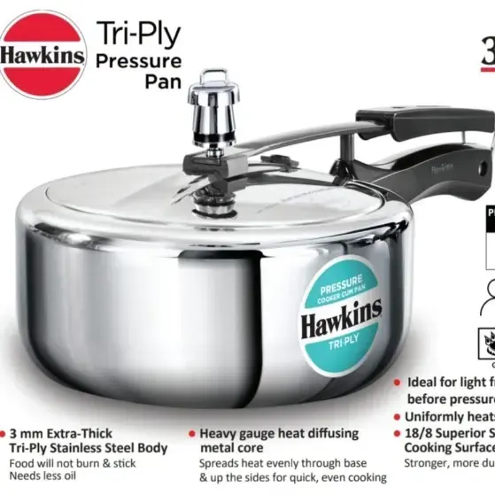 Buy Hawkins Classic Litre Tri-Ply Pressure Cooker, Triply