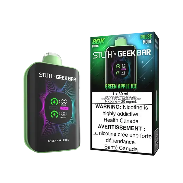 Buy STLTH  GEEK BAR 80k PUFFS Green Apple ice online at best price | VAPE  SHOP MUMBAI ANDHERI