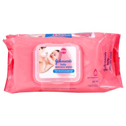 Johnson's Baby Skincare Wipes 80 pcs (Pack of 2)