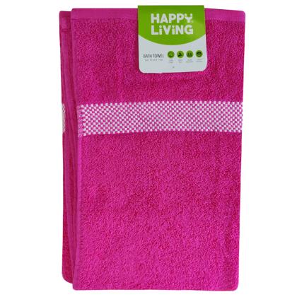 Happy Living Pink Bath Towel 70x140 cm - 1