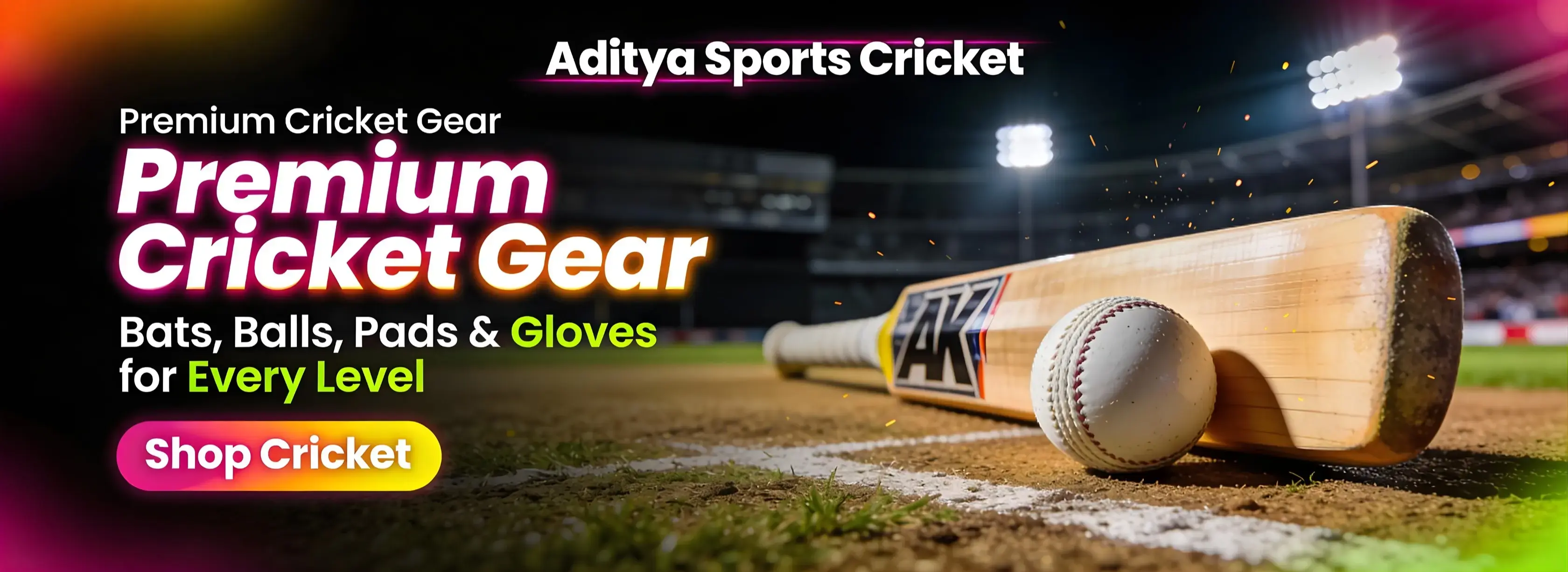 Premium cricket and tennis equipment by Aditya Sports Cricket