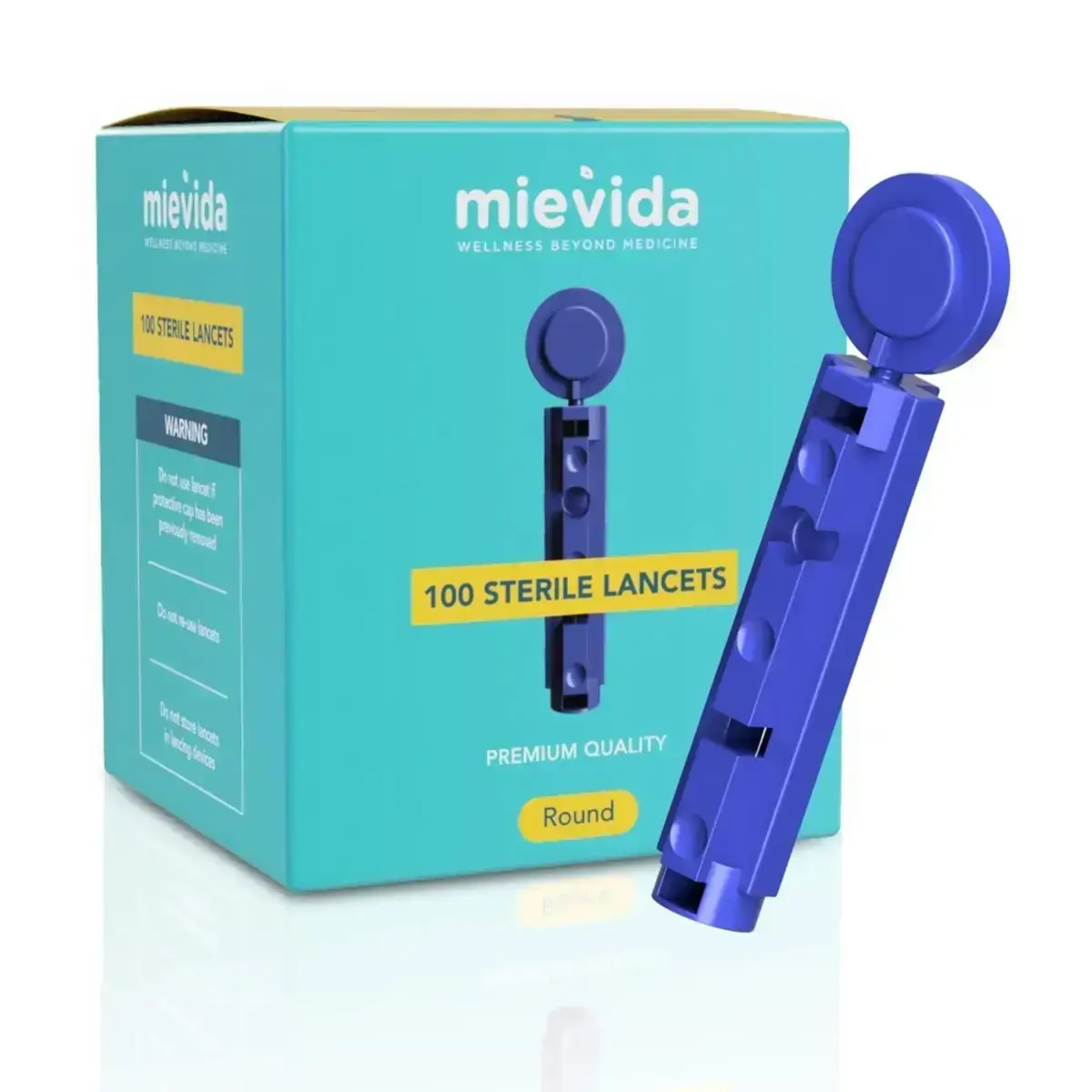 Mievida 100 Pcs Sterile Round Type Lancets Box