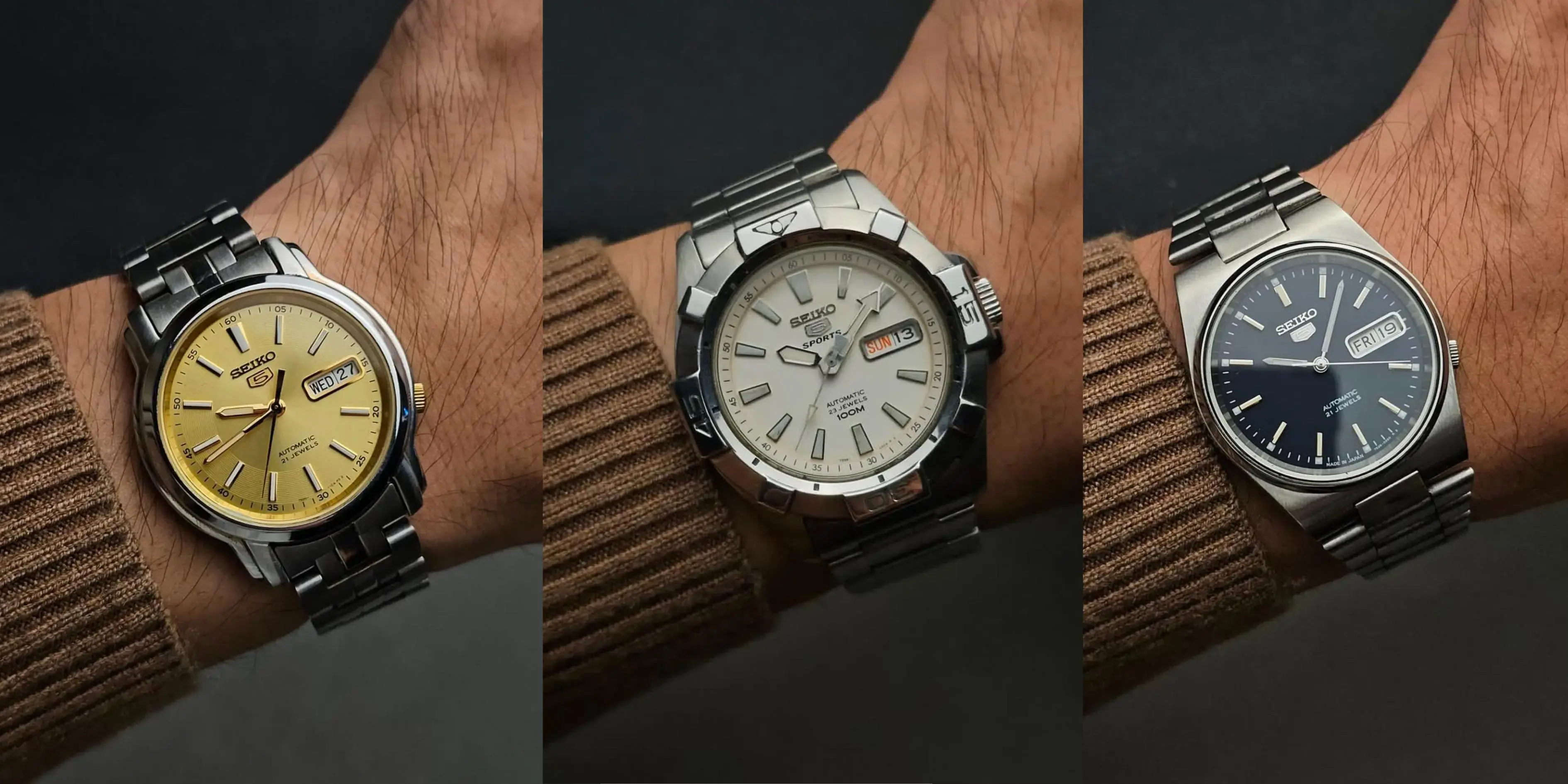 Buy Seiko 5 Automatic 21Jewels Black Double Tone Dial With