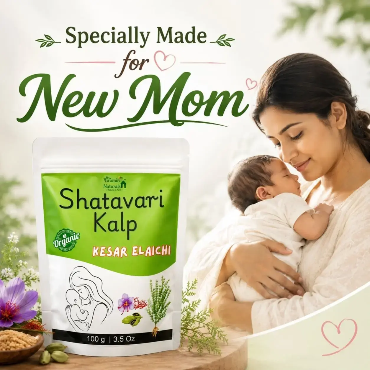 GraminNaturals Shatavari Kalp Kesar Elaichi for new moms