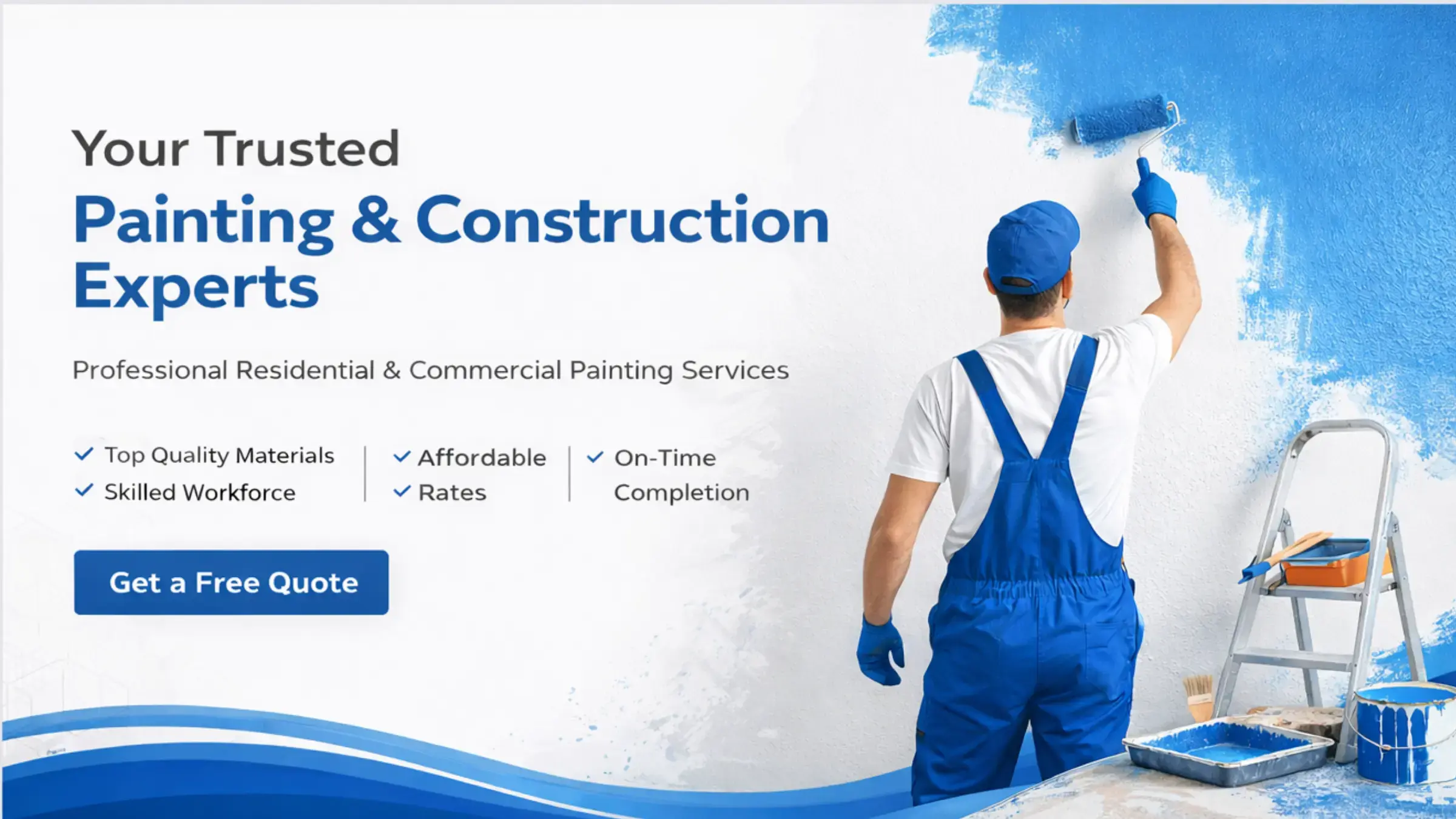 Professional painters working on a modern interior project