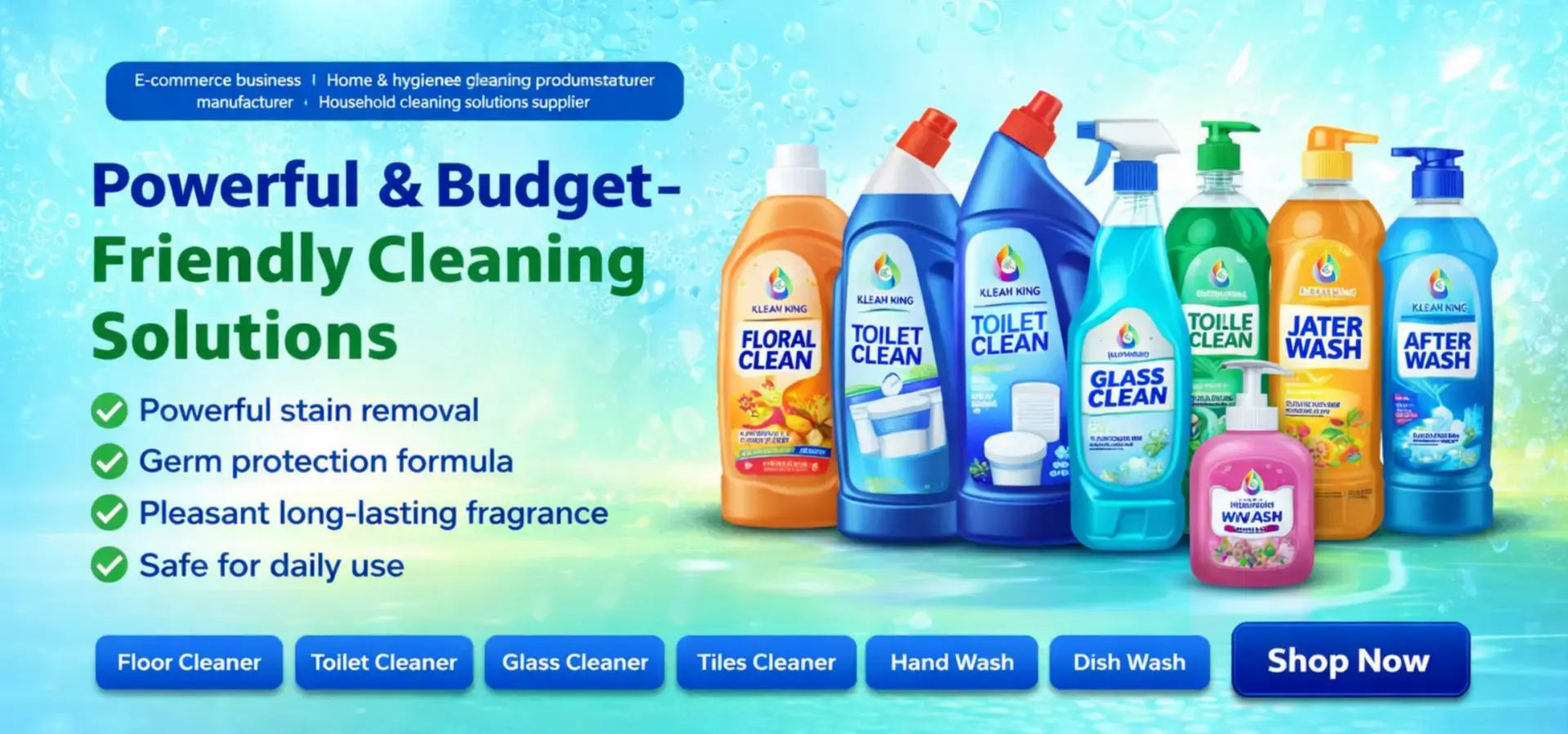 Premium household cleaning products display
