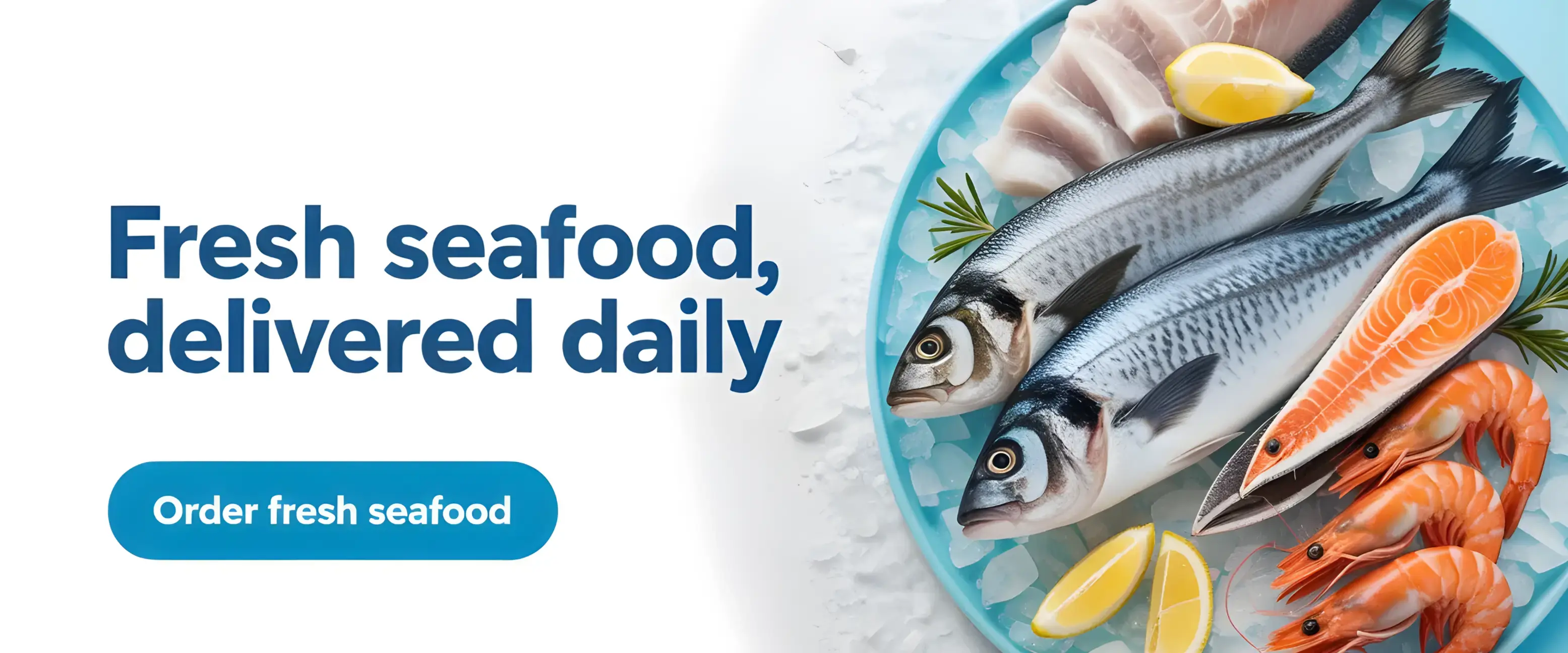 Fresh premium seafood selection on ice