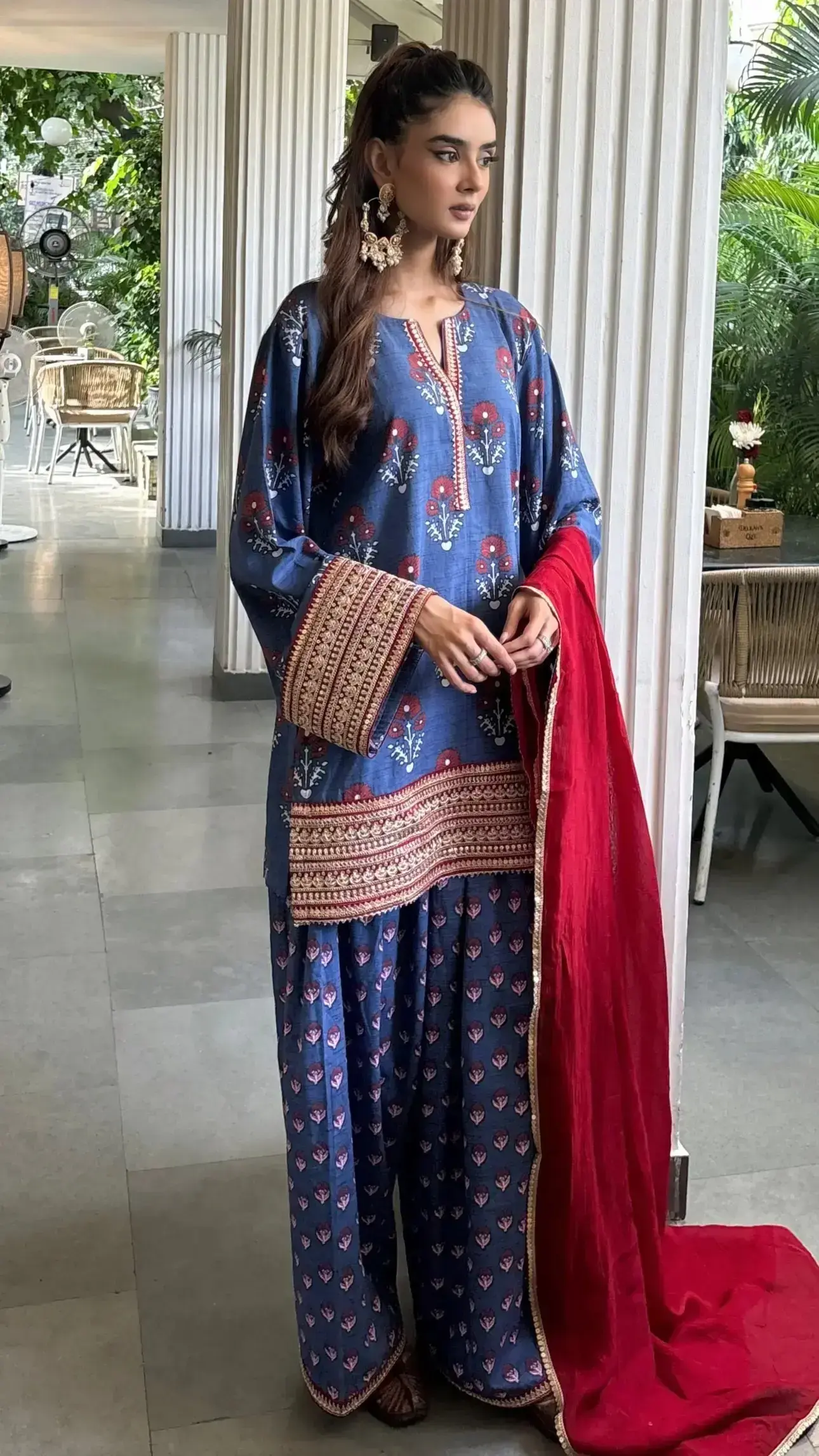 Ranibagh Farshi Set cotton diwali suit design with organza dupatta by Pyoor