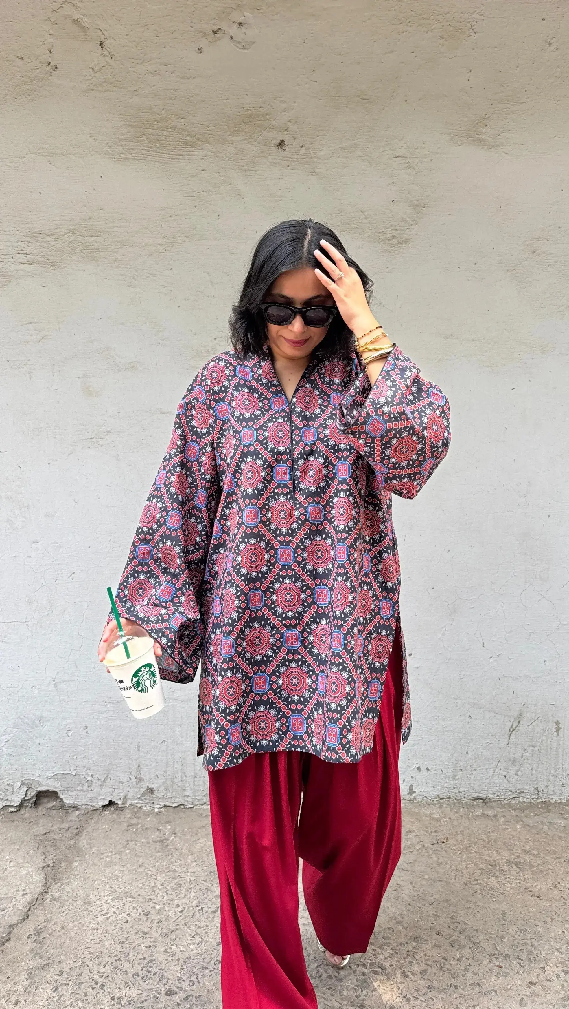 Ajrak farshi salwar suit – best rakhi gift for sisters who love comfort with traditional charm