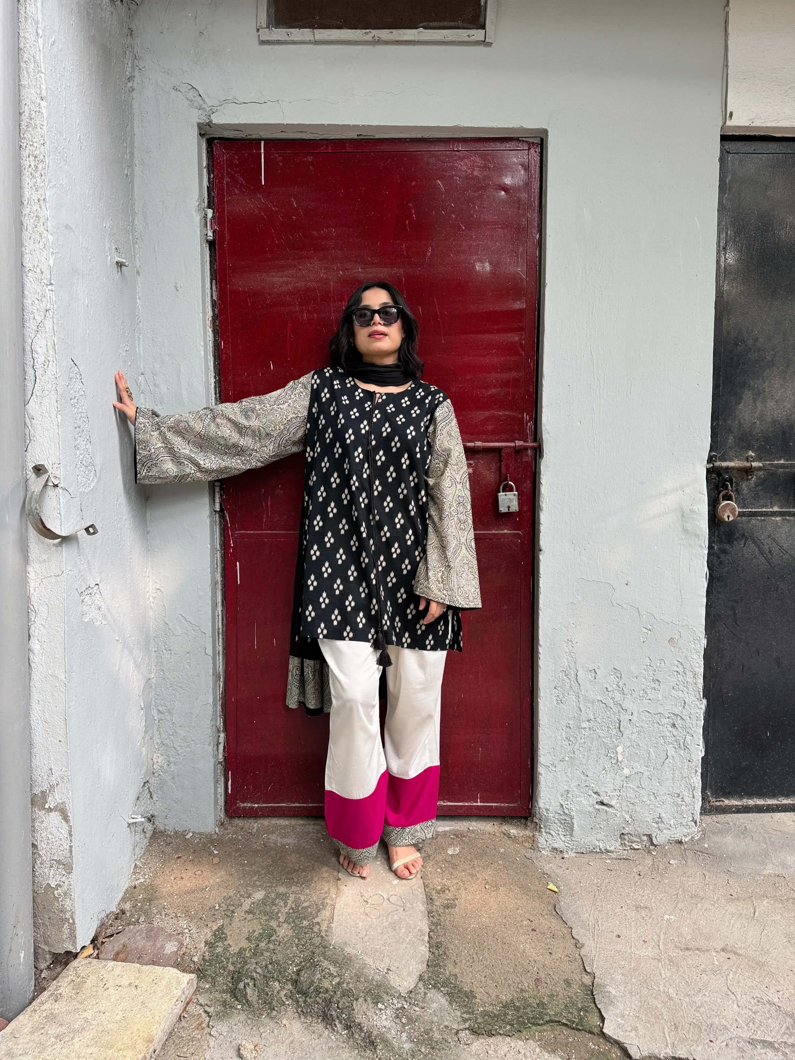 Elegant cotton salwar suit featuring Kaju Katli set with dupatta, perfect for timeless classic looks.