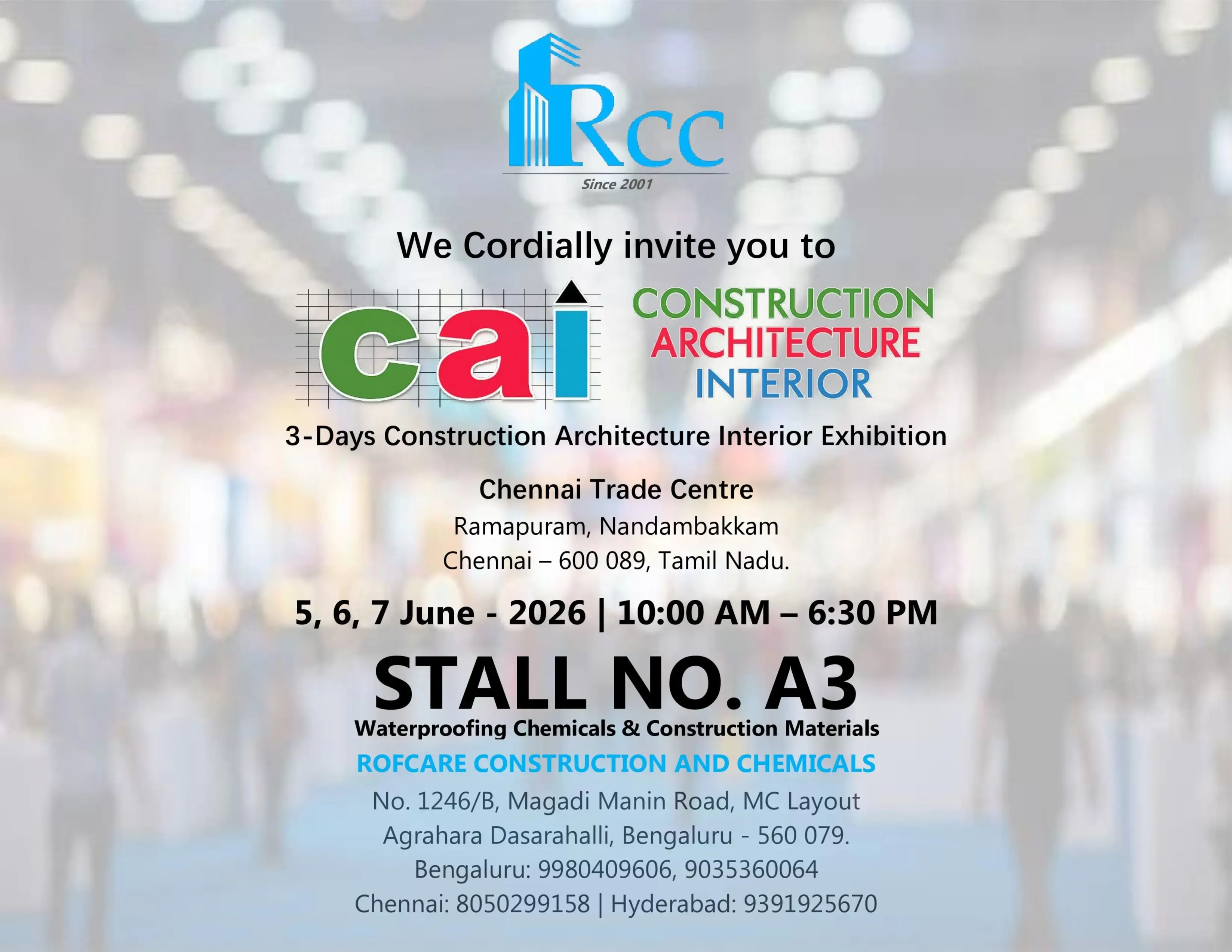 Meet us at CAI Expo 2026, Chennai